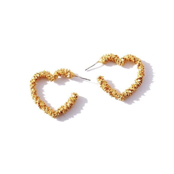 Heart hoop earrings N959 - Picture 1 of 4